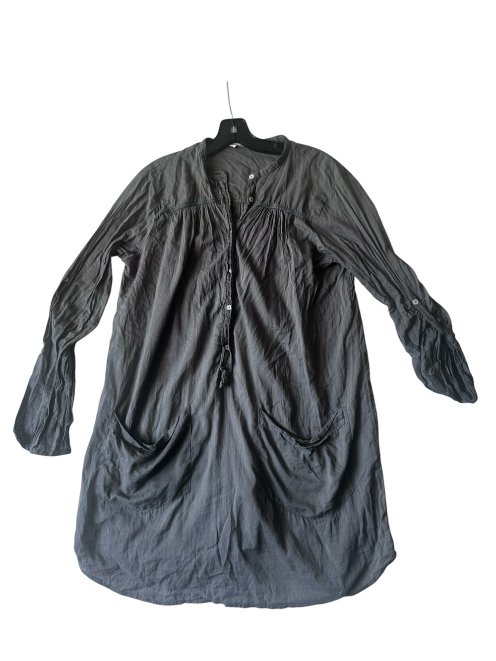 Zara Cotton Lightweight Pintuck Shirt Tunic M Pocket Top Dress Boho Cottagecore - Picture 3 of 15